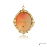 Vintage 10KT Yellow Gold Cameo Pendant Brooch