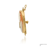 Vintage 10KT Yellow Gold Cameo Pendant Brooch