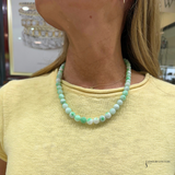 20" Estate Graduated Jade Bead Necklace in 14K Yellow Gold