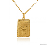 Estate 24K Gold Chinese Zodiac Ox Pendant Necklace 17.5 Inch | In-Store