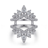 14K White Gold Bursting Chevron Diamond Ring Enhancer