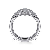 14K White Gold Bursting Chevron Diamond Ring Enhancer
