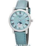 TISSOT Carson Premium Light Blue Dial Leather Strap Women's Watch T122.223.16.353.00