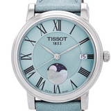 TISSOT Carson Premium Light Blue Dial Leather Strap Women's Watch T122.223.16.353.00