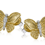 MONARCH BUTTERFLY EARRINGS IN 18K GOLD WITH DIAMONDS