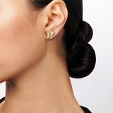 MONARCH BUTTERFLY EARRINGS IN 18K GOLD WITH DIAMONDS