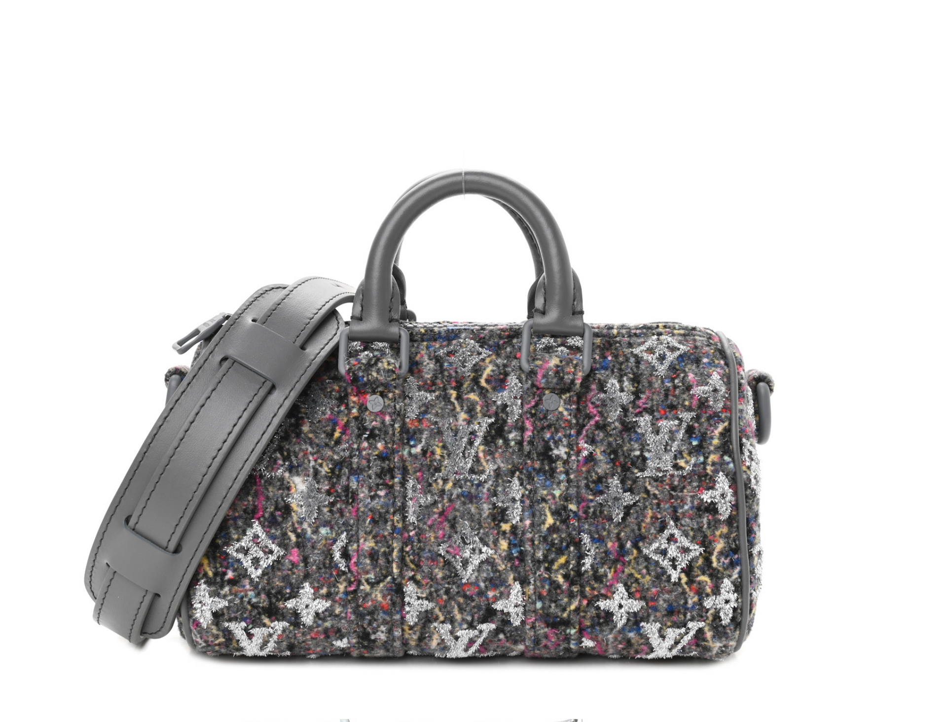 LOUIS VUITTON Wool Keepall XS Multicolor Pre-Loved LV Handbag Mini