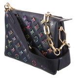 LOUIS VUITTON  Lambskin Embossed Monogram LV Garden Coussin PM Navy Pre-Loved