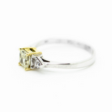 Yellow Diamond Geometric Engagement Ring 14k white gold