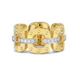 ROBERTO COIN POIS MOI LINK RING WITH DIAMONDS YELLOW GOLD