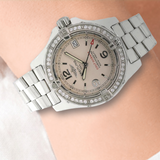 BREITLING COLT OCEANE A77380 33MM WHITE DIAL WITH DIAMOND BEZEL Women's Wristwatch Stainless Steel Pre-Loved
