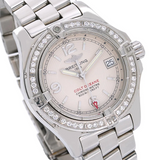 BREITLING COLT OCEANE A77380 33MM WHITE DIAL WITH DIAMOND BEZEL Women's Wristwatch Stainless Steel Pre-Loved