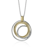 Simon G 18K Gold Two-Tone Intertwined Circles Diamond Pendant CLIO NECKLACE IN WITH DIAMONDS In-Store