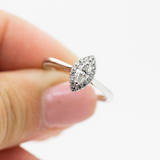 Marquise Cut Halo Diamond Engagement Ring | fashion ring