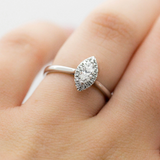 Marquise Cut Halo Diamond Engagement Ring | fashion ring