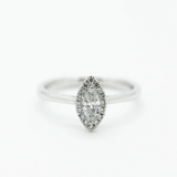 Marquise Cut Halo Diamond Engagement Ring | fashion ring