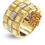 Roberto Coin 18K Appassionata Diamond Ring YELLOW AND WHITE GOLD 0.31CT SI/G DIAMOND BAND