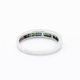 Green Tourmaline Channel Stacking Band Gemstone Ring