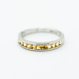 Citrine Channel Stacking Band Ring 14k White Gold Gemstone