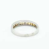 Citrine Channel Stacking Band Ring 14k White Gold Gemstone
