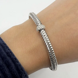 Roberto Coin Primavera Gold And Diamond Bangle Bracelet