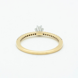 Diamond Solitaire Ring with Pavé Band 14K Yellow Gold