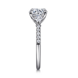Monty - 14K White Gold Round Three Stone Lotus Diamond Engagement Ring In-Store