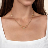 14K Yellow Gold Hollow Tube Link Necklace