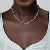 925 Sterling Silver Oval Link Chain Necklace with Bujukan Connectors