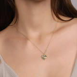 14K White And Yellow Gold Diamond And Heart Pendant Necklace