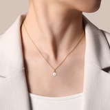 14K Yellow Gold Pearl Bujukan Drop Pendant Necklace