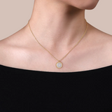 14K Yellow Gold Bujukan and Diamond Pavé Pendant Necklace