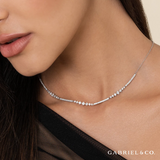 14K White Gold Diamond Necklace