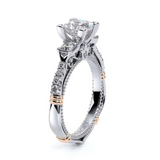 14K White Gold Princess Verragio three-stone Engagement Ring Princess Center Stone In-Store