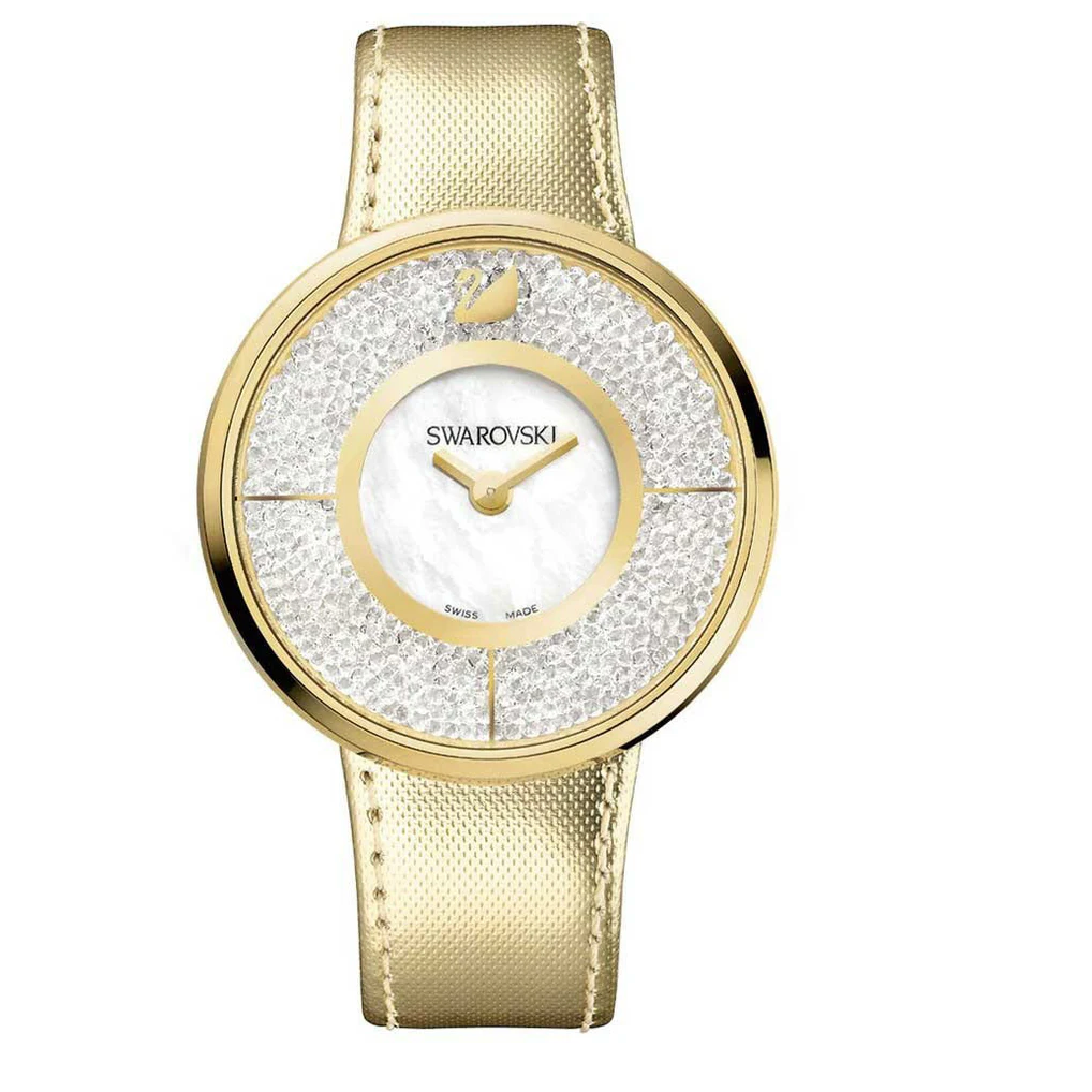 Swarovski Crystalline Quartz Watch in White and Yellow Gold Tone