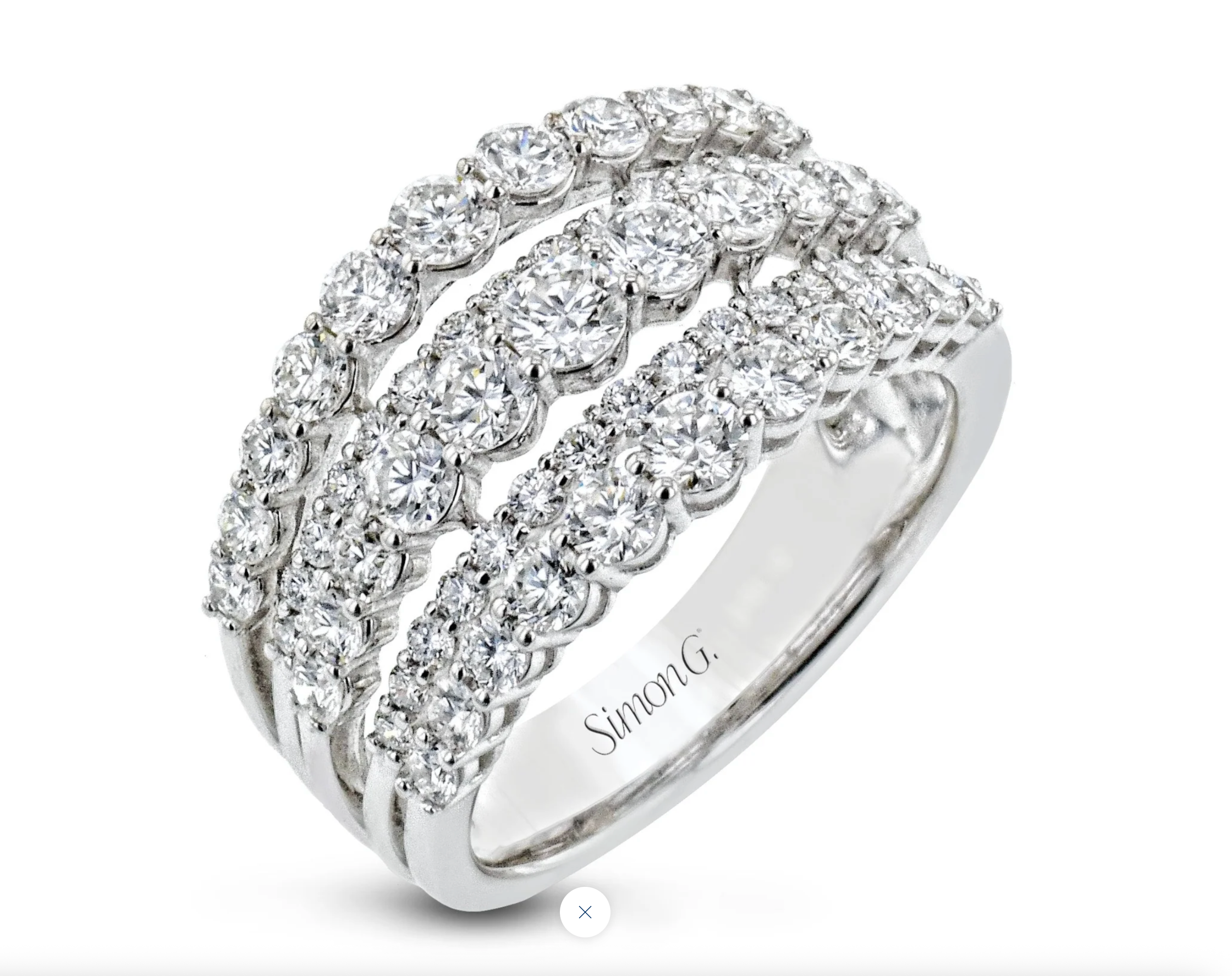 Simon G. LR2622 18K White Gold Split-Shank Diamond Fashion Ring 2 CTW
