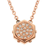 Swarovski Crystal Bolt Necklace Rose Gold Color