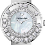 Swarovski Lovely Crystal Mother Of Pearl Dial Silver Steel Strap Watch For Women