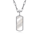 925 Sterling Silver 35mm Bujukan Dog Tag With Mother Of Pearl