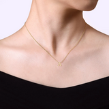 14K Yellow Gold A Initial Necklace