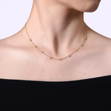 14K Yellow Gold Bujukan Bead Station Necklace