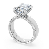 Founder's Collection | Emerald Solitaire Cigar Band Engagement Ring | Size 6.5