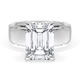 Founder's Collection | Emerald Solitaire Cigar Band Engagement Ring | Size 6.5