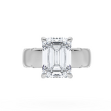 Founder's Collection | Emerald Solitaire Cigar Band Engagement Ring | Size 6.5