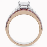 Simon G. 18K White, yellow & Rose Gold Large Center Emerald Cut Diamond Baguette Engagement Ring In-Store