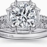 Ryland- 18k White Gold Octagonal Halo Round Diamond Engagement Ring