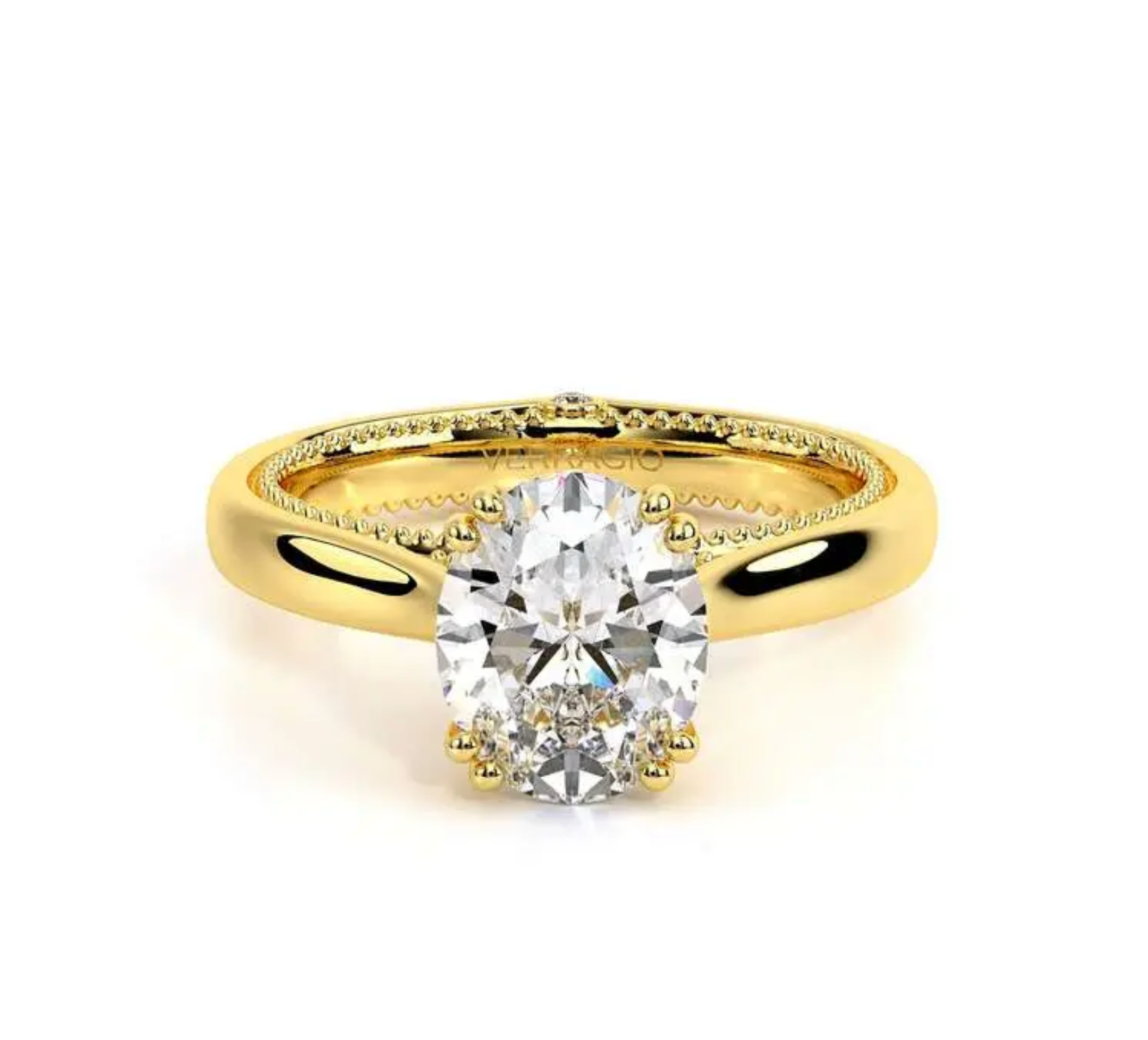 Verragio COUTURE-0418P Princess Cut Diamond Engagement Ring in 14K Yellow Gold