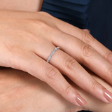 14K White Gold Twisted Diamond Band Ring