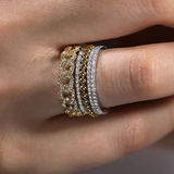 14K White-Yellow Gold Bujukan Diamond Easy Stackable Ring