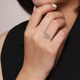 14K White Gold Diamond Bypass Ring